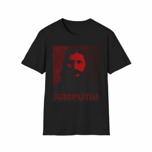 Grigori Yefimovich Rasputin Lover of the Russian Queen Dark Red Black Photo Portrait Unisex Softstyle T-Shirt