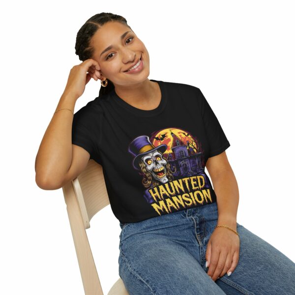 Halloween Haunted Mansion Tour Guide: Spooky Night Awaits Funny Horror Unisex Softstyle T-Shirt - Image 4