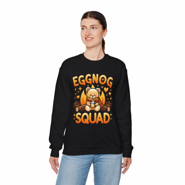 Eggnog Squad Cute Christmas Winter Holiday Bear Cozy Camp Fire Happy Animal Design Unisex Heavy Blend™ Crewneck Sweatshirt - Image 5