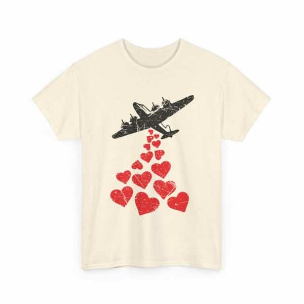 Hearts in Flight: Love Bombs Painting the Sky Unisex Heavy Cotton Tee - Image 11