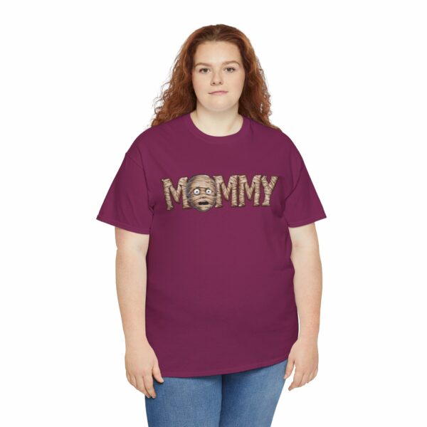 Mummy Mommy Mom Womens Funny Halloween Dia dos Muertos Mardi Gras Horror Party Cute Design Unisex Heavy Cotton Tee - Image 14