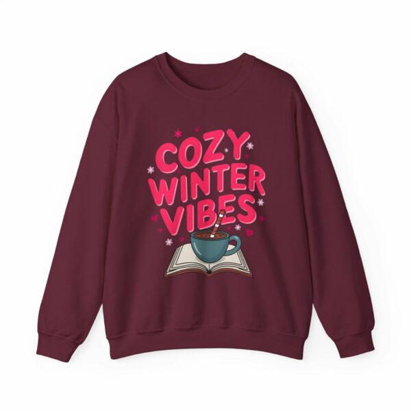 Cozy Winter Vibes with Cocoa and Books Mindful Relax Lovers Design Unisex Heavy Blend™ Crewneck Sweatshirt