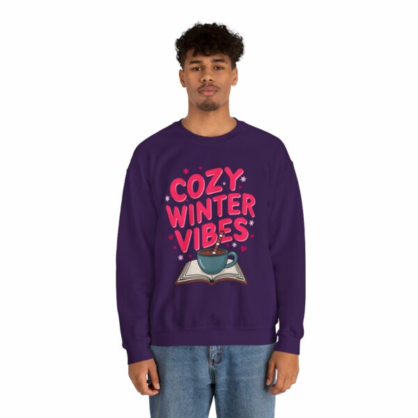 Cozy Winter Vibes with Cocoa and Books Mindful Relax Lovers Design Unisex Heavy Blend™ Crewneck Sweatshirt - Image 27