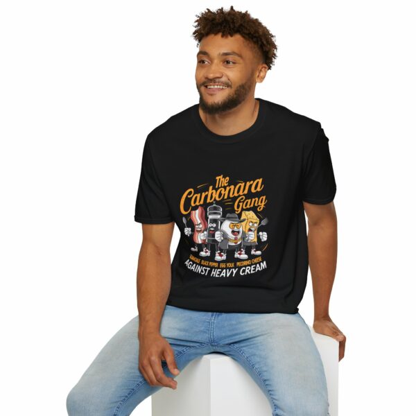 The Carbonara Gang against Heavy Cream Funny Italian Pasta Joke Unisex Softstyle T-Shirt - Image 6