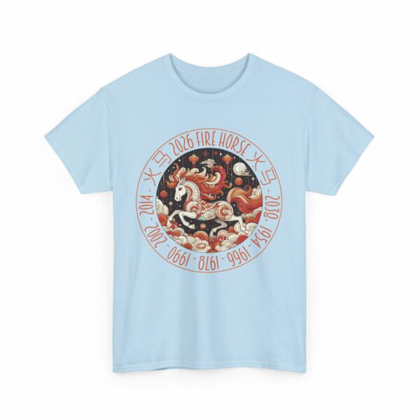 Year of The Horse 2026 Fire Horse Stylized Chinese Traditional Zodiac Astrologic Sign 马年 火马 Design Unisex Heavy Cotton Tee - Image 13