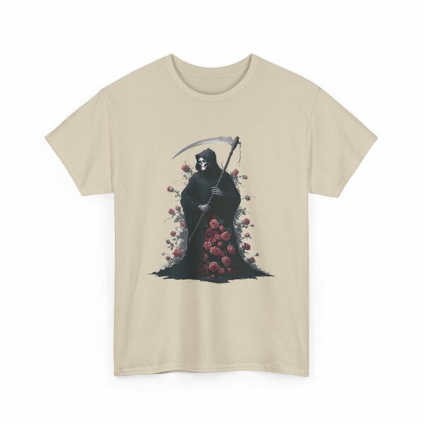 Halloween Roses The Macabre Gift of the Grim Reaper Design Unisex Heavy Cotton Tee - Image 10