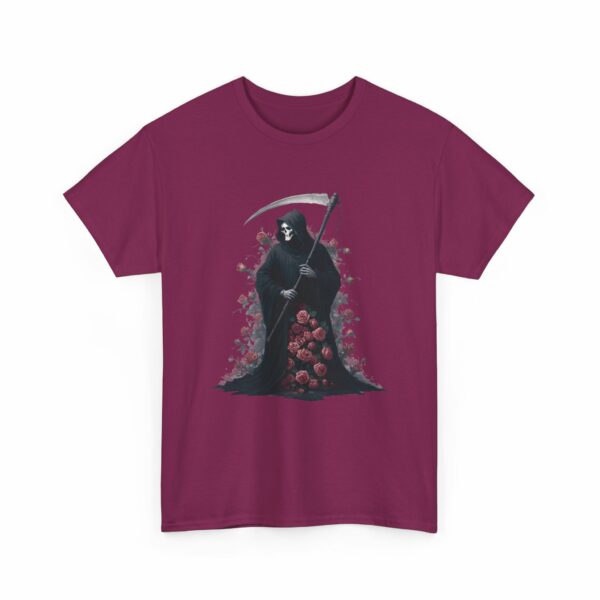 Halloween Roses The Macabre Gift of the Grim Reaper Design Unisex Heavy Cotton Tee - Image 13