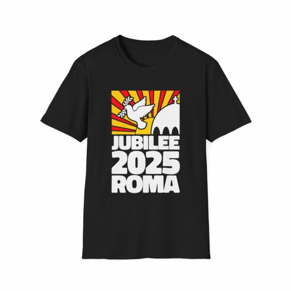 Jubilee 2025 Roma Vatican Peace Dove Red Yellow Sunrise Unisex Softstyle T-Shirt