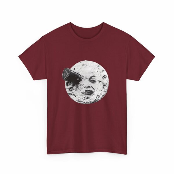 Jules Verne A Trip to the Moon Retro Sci-Fi Classic, Rocket in the Eye Vintage Design Unisex Heavy Cotton Tee - Image 5