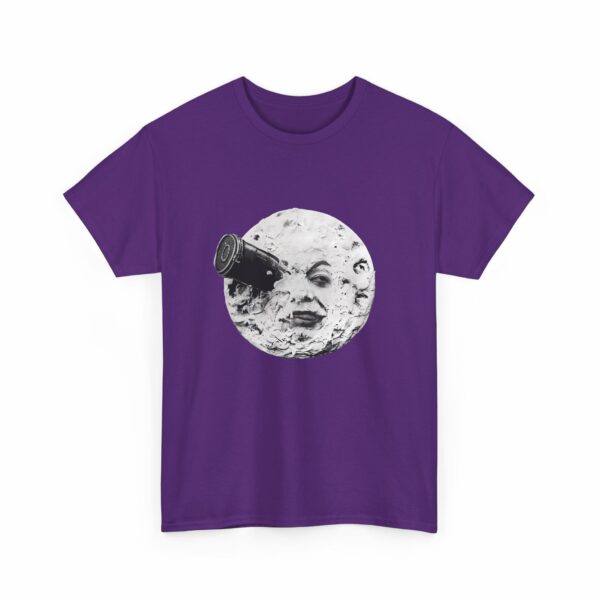 Jules Verne A Trip to the Moon Retro Sci-Fi Classic, Rocket in the Eye Vintage Design Unisex Heavy Cotton Tee - Image 7