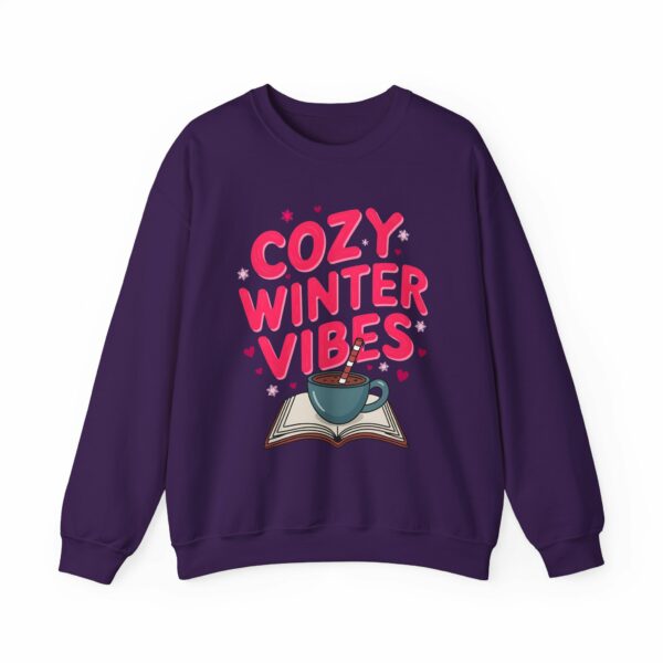 Cozy Winter Vibes with Cocoa and Books Mindful Relax Lovers Design Unisex Heavy Blend™ Crewneck Sweatshirt - Image 23