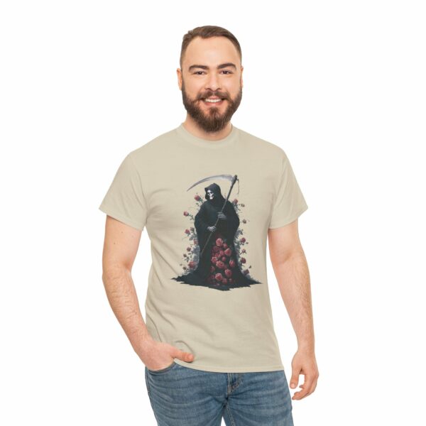 Halloween Roses The Macabre Gift of the Grim Reaper Design Unisex Heavy Cotton Tee - Image 12