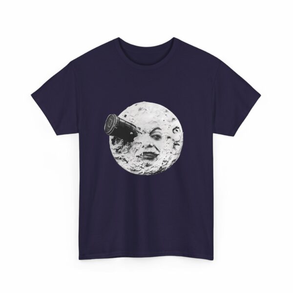 Jules Verne A Trip to the Moon Retro Sci-Fi Classic, Rocket in the Eye Vintage Design Unisex Heavy Cotton Tee - Image 6