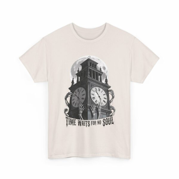 Time waits for no soul - Gothic Horror Clock Tower Design - Dark Fantasy Fashion Unisex Heavy Cotton Tee - Image 7