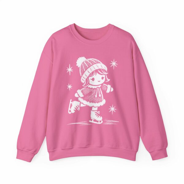 Adorable Crayon Ice Skating Girl Kid-Style Naive Winter Art Unisex Heavy Blend™ Crewneck Sweatshirt - Image 14