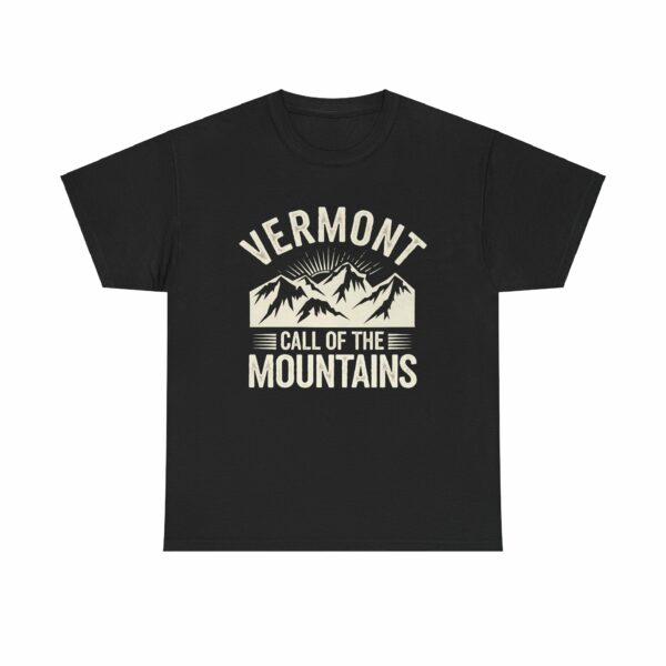 Vermont Call of the Mountains Retro Vintage Distressed Sunset Art Design Unisex Heavy Cotton Tee - Image 5