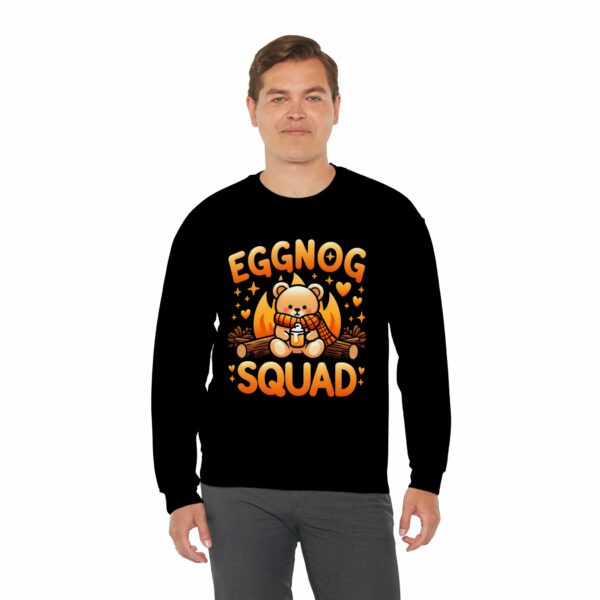 Eggnog Squad Cute Christmas Winter Holiday Bear Cozy Camp Fire Happy Animal Design Unisex Heavy Blend™ Crewneck Sweatshirt - Image 4