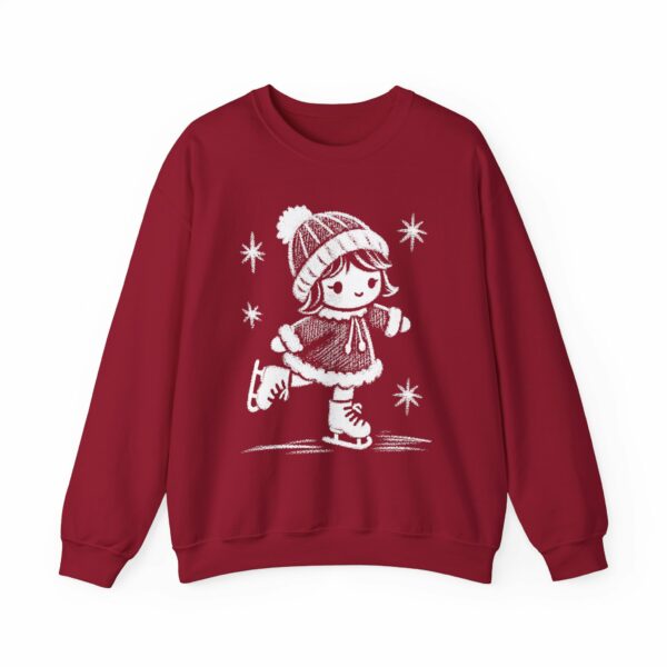 Adorable Crayon Ice Skating Girl Kid-Style Naive Winter Art Unisex Heavy Blend™ Crewneck Sweatshirt - Image 17