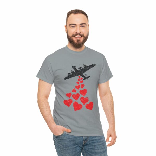 Hearts in Flight: Love Bombs Painting the Sky Unisex Heavy Cotton Tee - Image 16