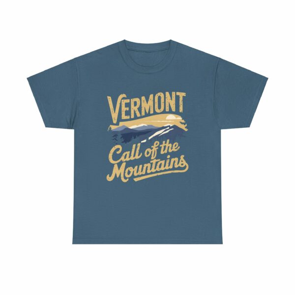 Vermont Call of the Mountains Retro Vintage Distressed Sunset Art Design Unisex Heavy Cotton Tee - Image 13