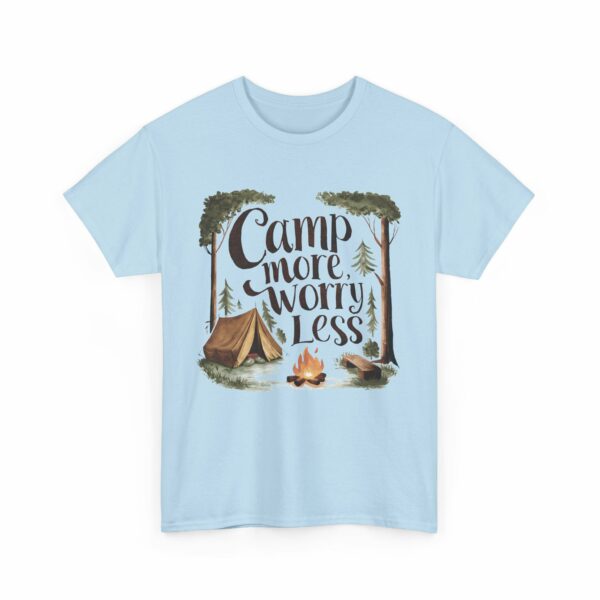 Camp More Worry Less Campfire Tent Outdoors Hiking Lover Design Unisex Heavy Cotton Tee - Image 12