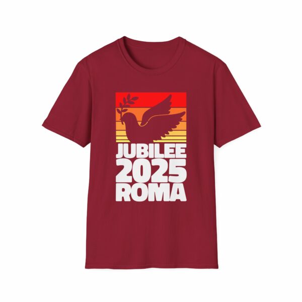 Jubilee 2025 Roma Peace Dove Olive Branch Striped Sunrise Holy Faith Year Unisex Softstyle T-Shirt - Image 7