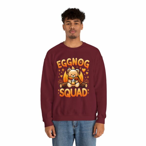 Eggnog Squad Cute Christmas Winter Holiday Bear Cozy Camp Fire Happy Animal Design Unisex Heavy Blend™ Crewneck Sweatshirt - Image 8