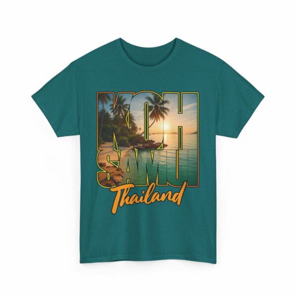 Koh Samui Thailand Summer Beach Palms Seaside Sunset Travel Vacation Design Unisex Heavy Cotton Tee - Image 10