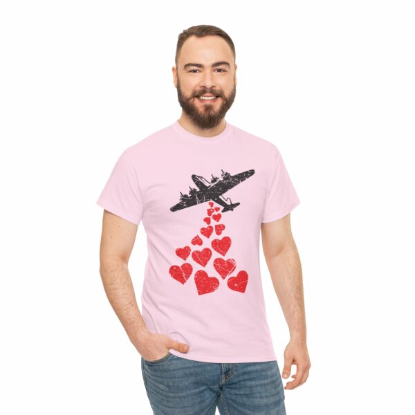 Hearts in Flight: Love Bombs Painting the Sky Unisex Heavy Cotton Tee - Image 38