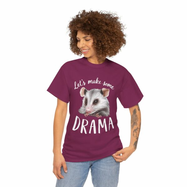 Let's make some Drama Possum Opossum Street Cat Trash Panda Funny Animal Design Unisex Heavy Cotton Tee - Image 5