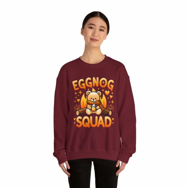 Eggnog Squad Cute Christmas Winter Holiday Bear Cozy Camp Fire Happy Animal Design Unisex Heavy Blend™ Crewneck Sweatshirt - Image 7