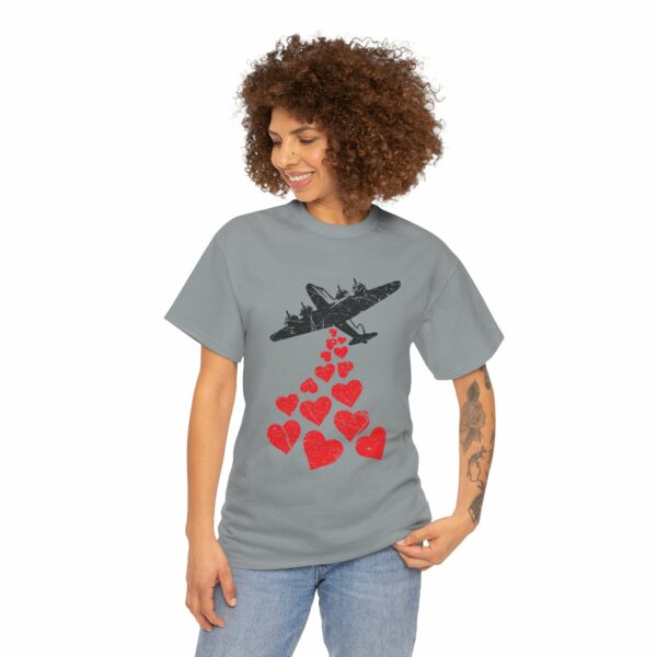 Hearts in Flight: Love Bombs Painting the Sky Unisex Heavy Cotton Tee - Image 15