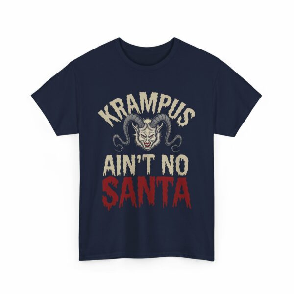 Krampus ain't no Santa Claus - Horror Christmas Halloween Nordic traditional Creepy Letter Art Design Unisex Heavy Cotton Tee - Image 7