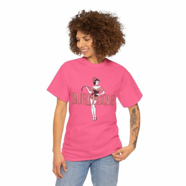 Vintage Burlesque Pin-Up Girl with Pink Top Hat Charleston Rococo Liberty Letter Art Unisex Heavy Cotton Tee - Image 14