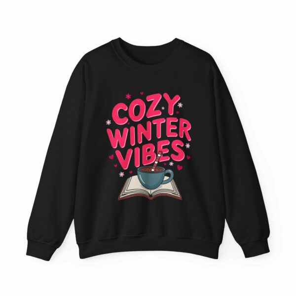 Cozy Winter Vibes with Cocoa and Books Mindful Relax Lovers Design Unisex Heavy Blend™ Crewneck Sweatshirt - Image 12