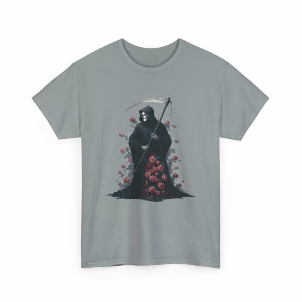 Halloween Roses The Macabre Gift of the Grim Reaper Design Unisex Heavy Cotton Tee