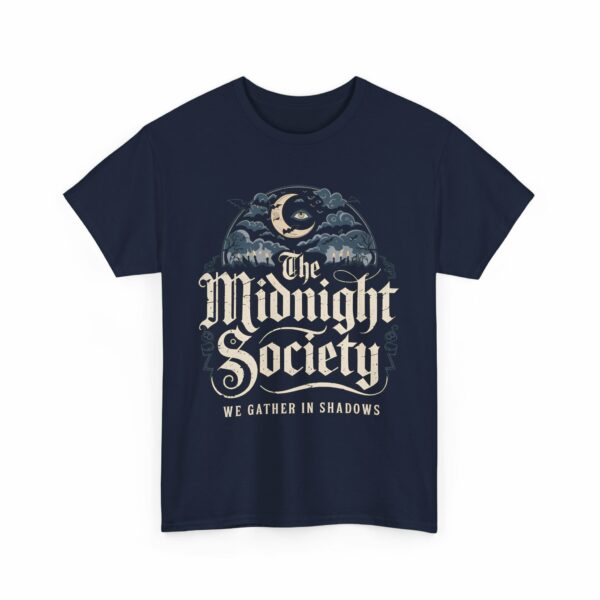 Vintage Gothic Halloween - Midnight Society Spooky Sickle Moon Elegance Design Unisex Heavy Cotton Tee - Image 4