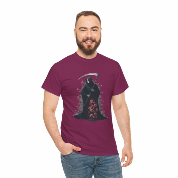 Halloween Roses The Macabre Gift of the Grim Reaper Design Unisex Heavy Cotton Tee - Image 15