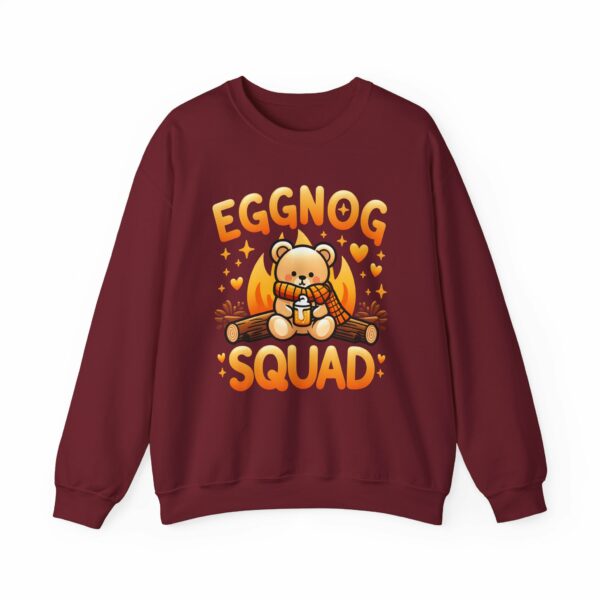 Eggnog Squad Cute Christmas Winter Holiday Bear Cozy Camp Fire Happy Animal Design Unisex Heavy Blend™ Crewneck Sweatshirt - Image 6