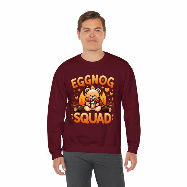 Eggnog Squad Cute Christmas Winter Holiday Bear Cozy Camp Fire Happy Animal Design Unisex Heavy Blend™ Crewneck Sweatshirt - Image 9