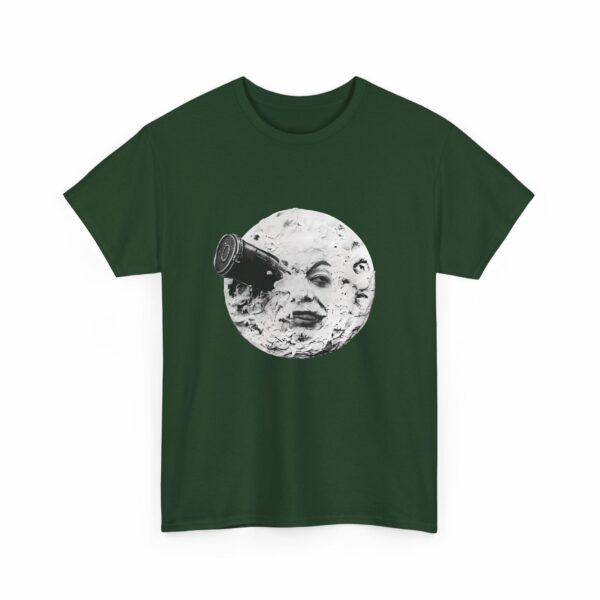 Jules Verne A Trip to the Moon Retro Sci-Fi Classic, Rocket in the Eye Vintage Design Unisex Heavy Cotton Tee - Image 8