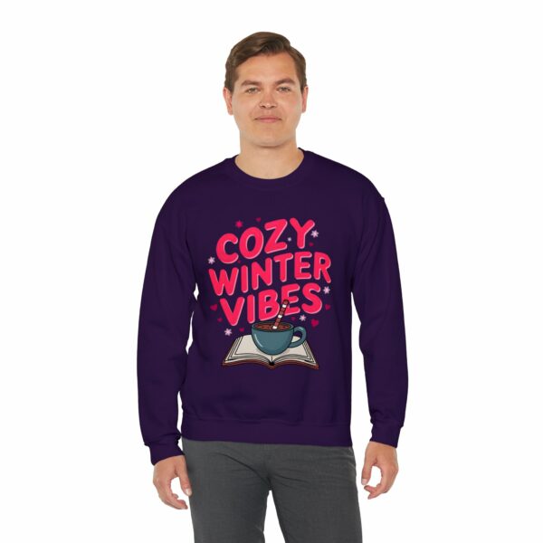 Cozy Winter Vibes with Cocoa and Books Mindful Relax Lovers Design Unisex Heavy Blend™ Crewneck Sweatshirt - Image 28