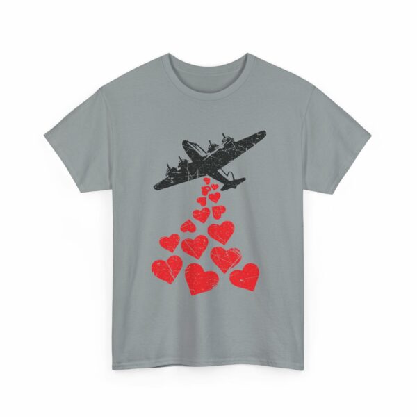 Hearts in Flight: Love Bombs Painting the Sky Unisex Heavy Cotton Tee - Image 14