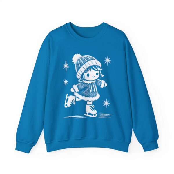 Adorable Crayon Ice Skating Girl Kid-Style Naive Winter Art Unisex Heavy Blend™ Crewneck Sweatshirt - Image 8