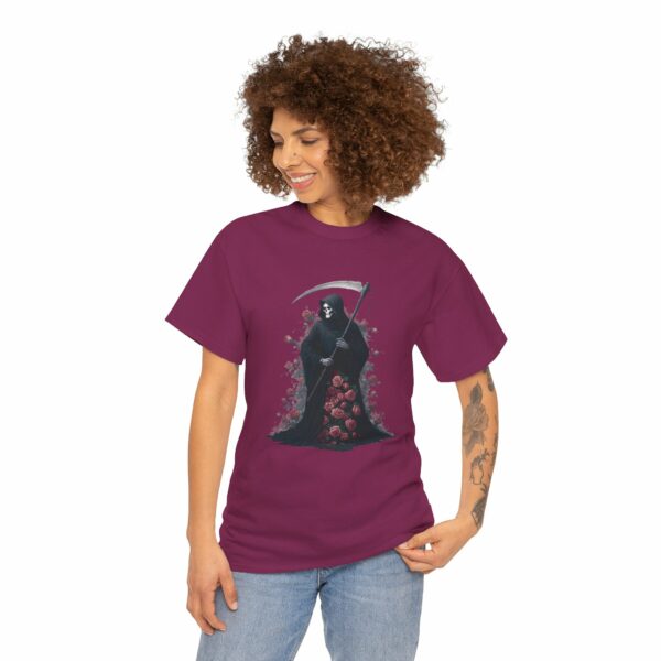 Halloween Roses The Macabre Gift of the Grim Reaper Design Unisex Heavy Cotton Tee - Image 14