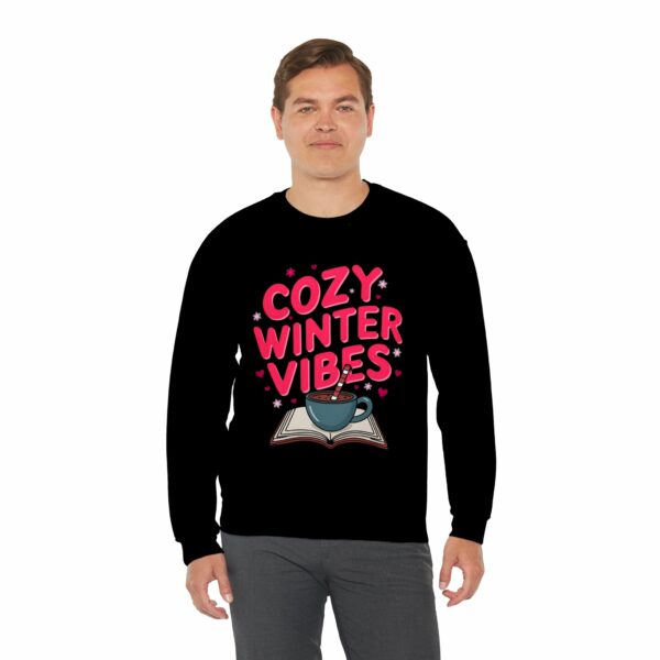 Cozy Winter Vibes with Cocoa and Books Mindful Relax Lovers Design Unisex Heavy Blend™ Crewneck Sweatshirt - Image 17