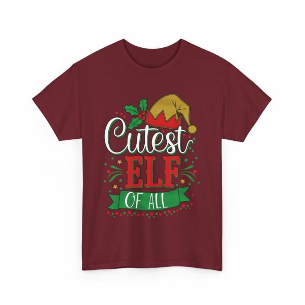 Cutest Elf of All Holiday Design Red & Green Christmas Festive Humor Unisex Heavy Cotton Tee - Image 7