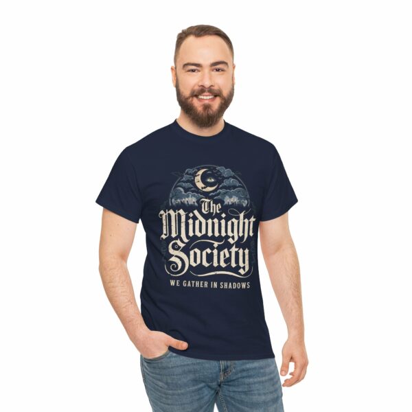 Vintage Gothic Halloween - Midnight Society Spooky Sickle Moon Elegance Design Unisex Heavy Cotton Tee - Image 6