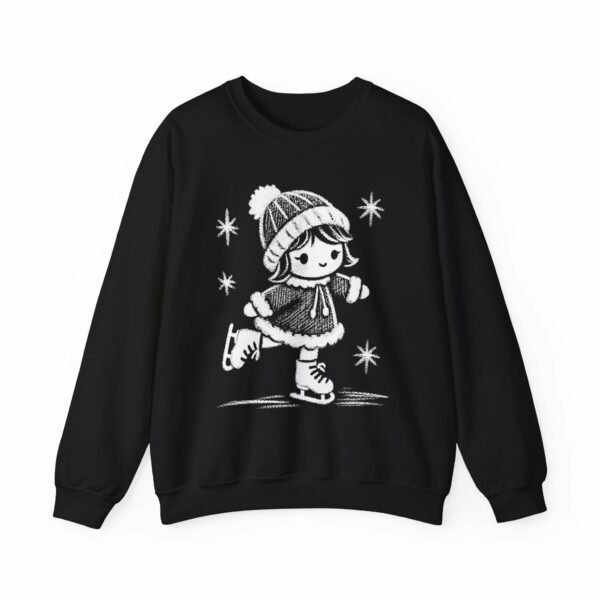 Adorable Crayon Ice Skating Girl Kid-Style Naive Winter Art Unisex Heavy Blend™ Crewneck Sweatshirt - Image 5