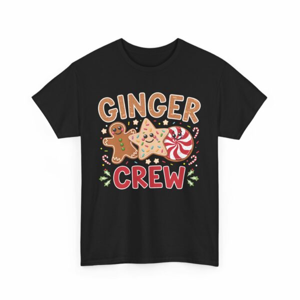 Fun and Festive "Ginger Crew" Holiday Design – Cheerful Gingerbread, Peppermint and Star Cookies Art Unisex Heavy Cotton Tee